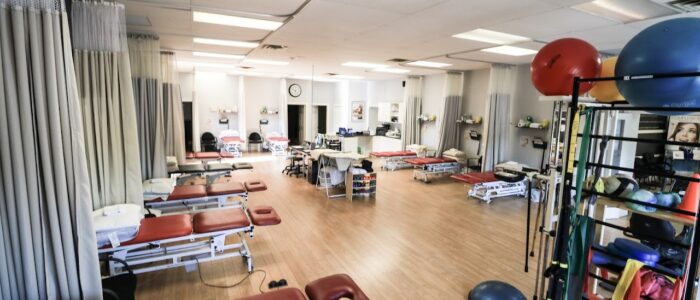 wefixu cobourg physio clinic interior with multiple patient beds and rehab equipment1